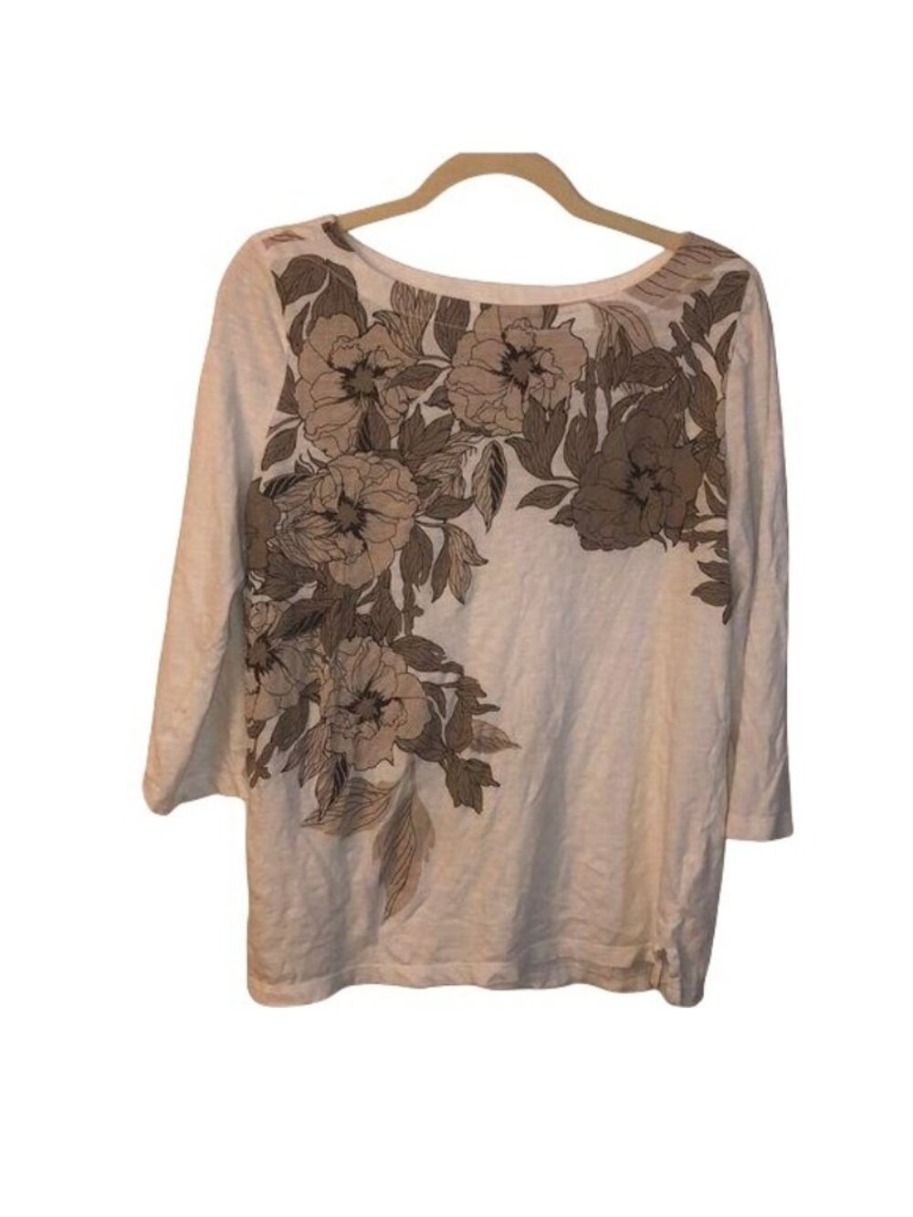Loft Womens Floral Print Long Sleeve Top Size L